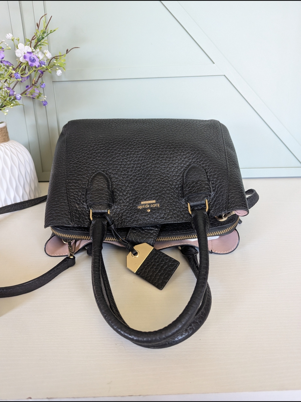 Kate Spade Black Pebbled Leather Satchel Bag - Picture 7 of 11